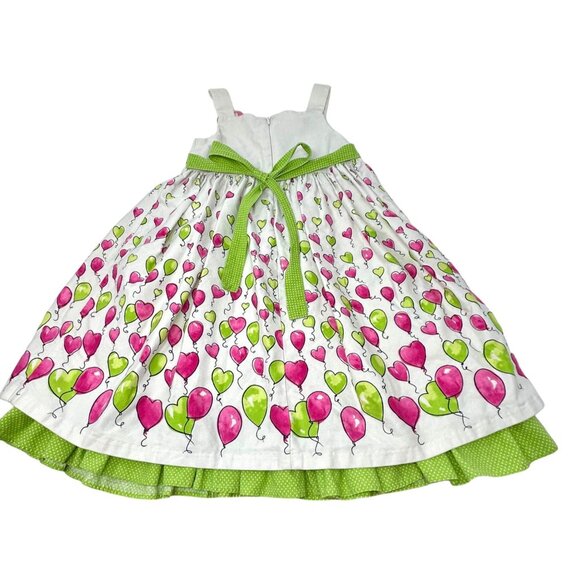 Girls -‎ 2 Sundresses - White Dresses with Floral & Balloon Designs - Size 4T - Picture 3 of 12